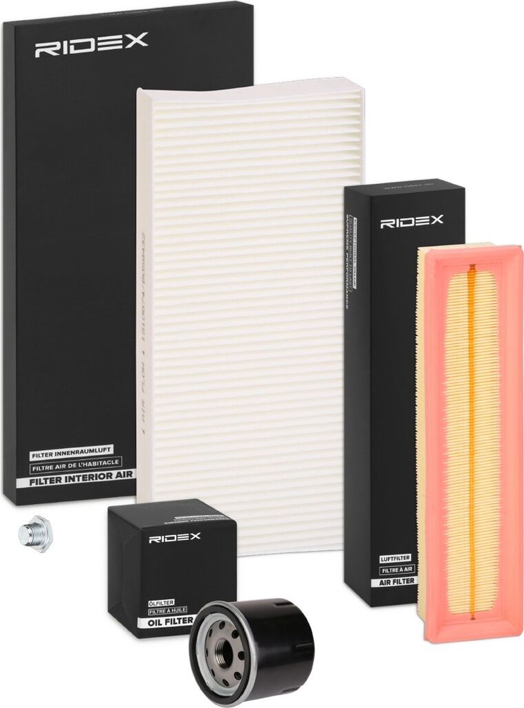 RIDEX Filterset Inspektionspaket Filtersatz für RENAULT Clio III Schrägheck (BR0/1, CR0/1) TWINGO II (CN0) TWINGO I (C06)