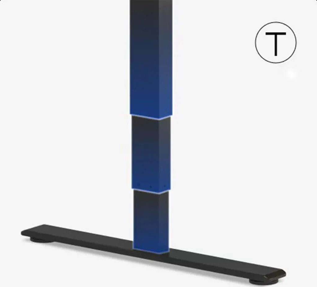 Structure de table réglable E5B-EUV5 noire avec système de levage rapide