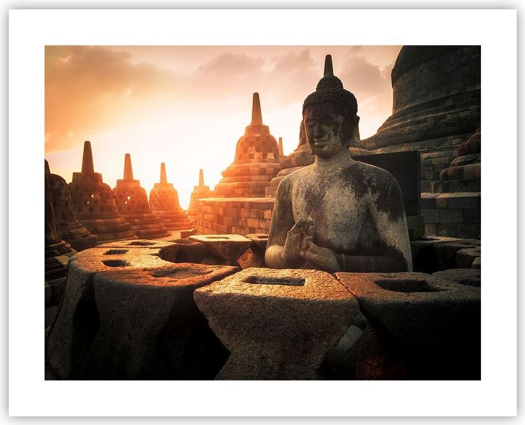 Poster - Poster ohne Rahmen - Buddha Glaube Asien - 50x40 cm - Wand Bild - Wanddeko - Wandbilder - Kunstposter - Wandposter - Bilder - Kunstdruck -...
