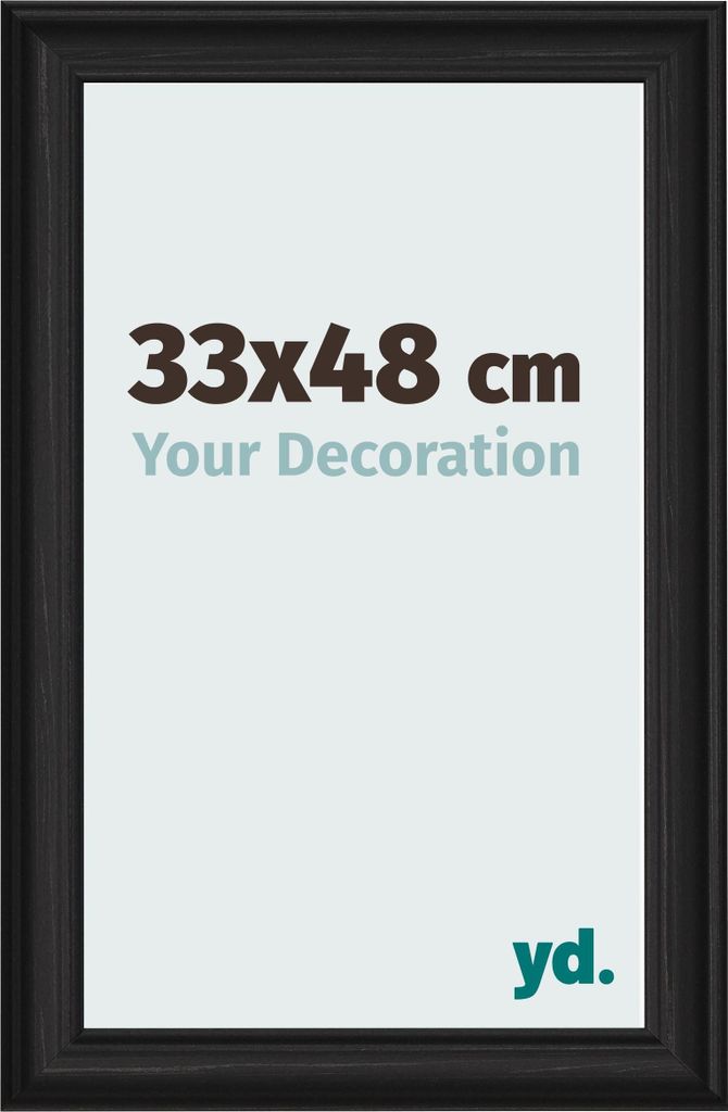 Bilderrahmen, 33x48 cm, Schwarz Gemasert, MDF, Lazio