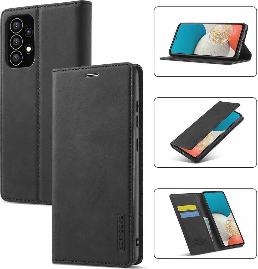Galaxy A53 5G Kožené pouzdro s funkcí stojánku a držákem Obrázek produktu 