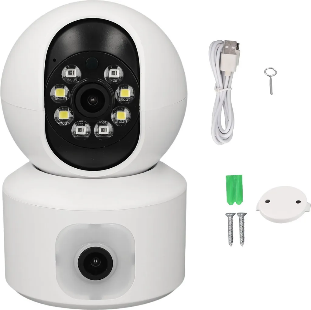 Surveillance maison WiFi 1080p 360° pour bébé et animaux domestiques