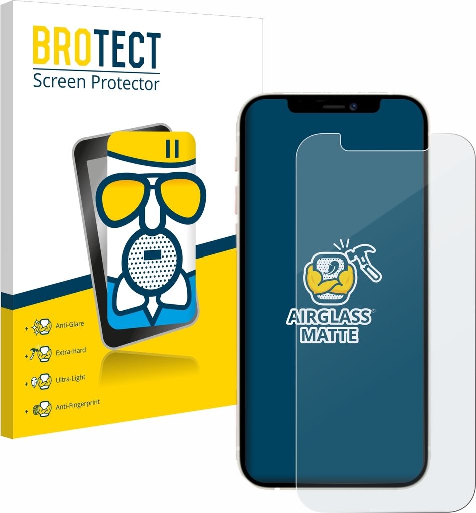 BROTECT Entspiegelungs Schutzglas für Apple iPhone 12 Pro Schutzfolie Panzer Folie Glas Display Schutz matt