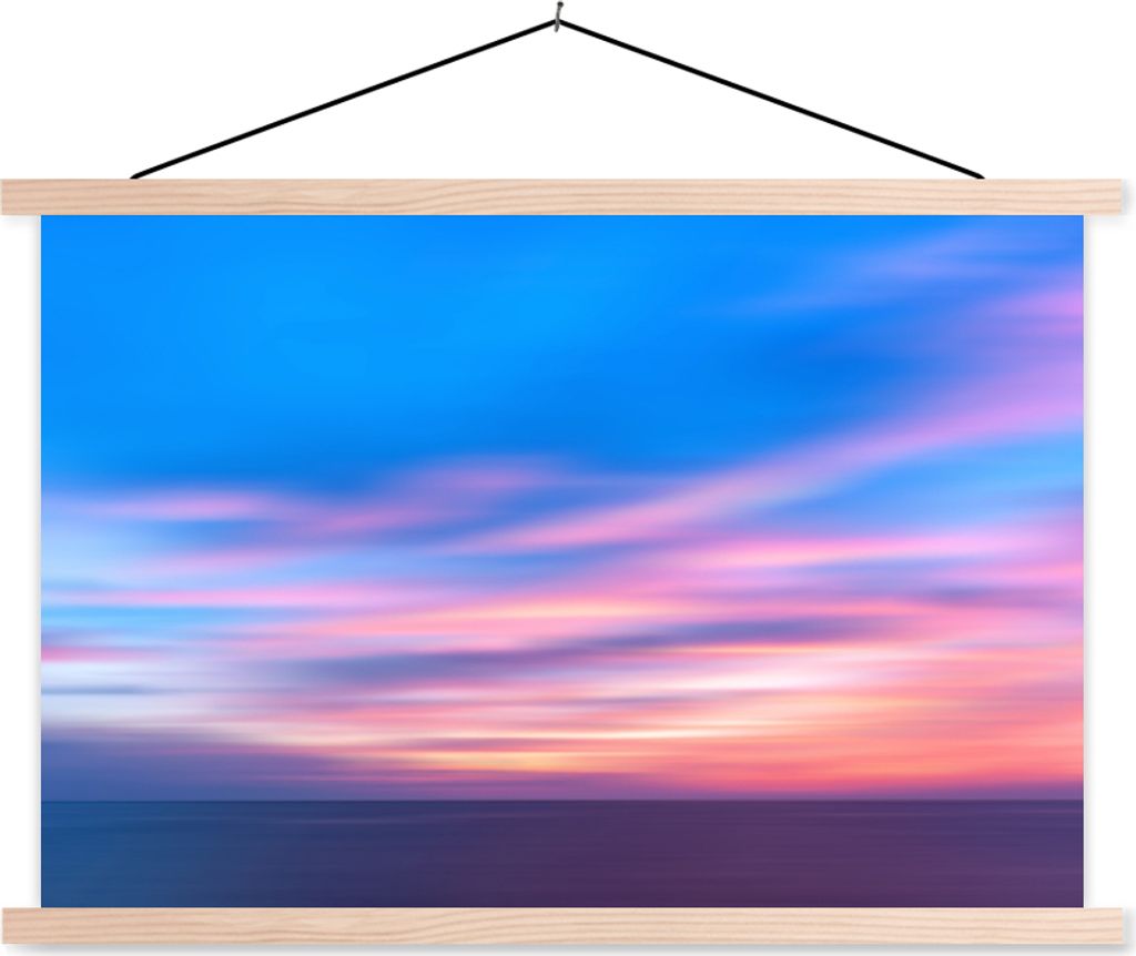 MuchoWow Textilposter Himmel - Farben - Pastell 150x100 cm mit holzfarbenen Rahmen - Posters