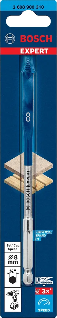 Punta Legno 8mm Bosch Expert SelfCut Speed - Accessorio Trapano 152mm