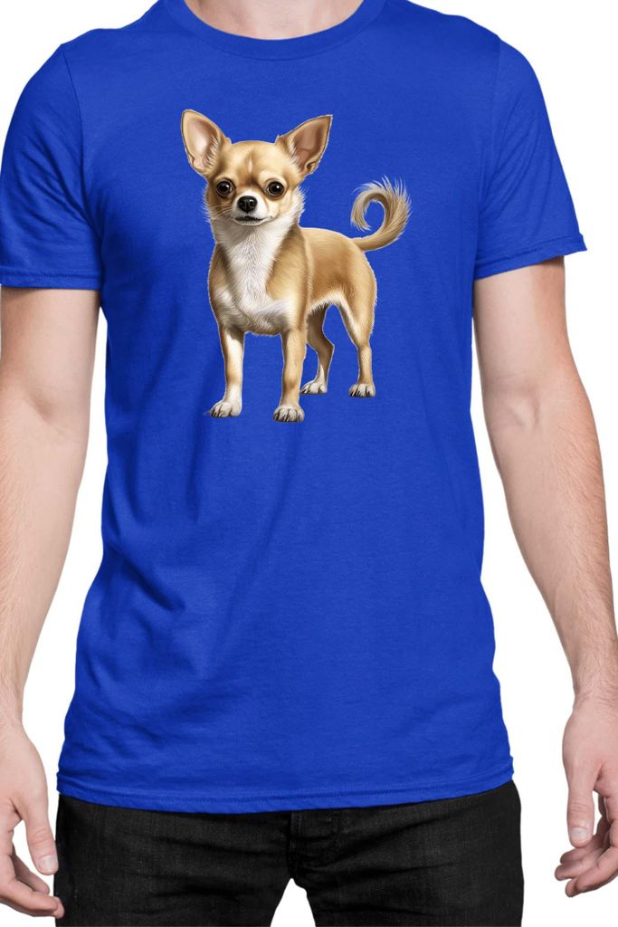 Herren T-Shirt Dogs Breeds Chihuahua Dog Breed 005, Man M / Blau
