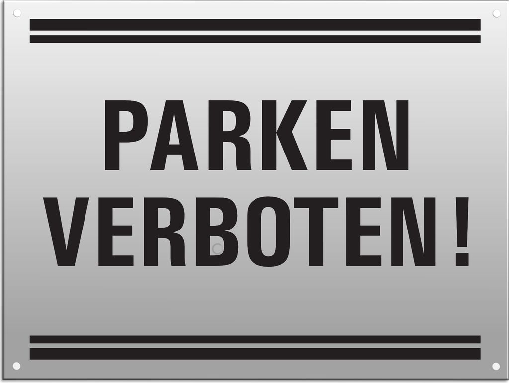 Warnschild - Parken verboten  | 200 x 150 mm gelocht Produktbild 