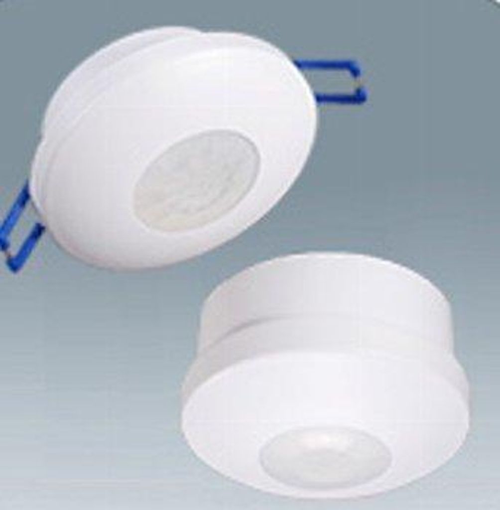 ChiliTec Bewegungsmelder Innen 360° Unterputz Deckenbewegungsmelder 230V 8m Reichweite Einbau Ø62-70mm PIR-Sensor mit Aufbaurahmen Weiß