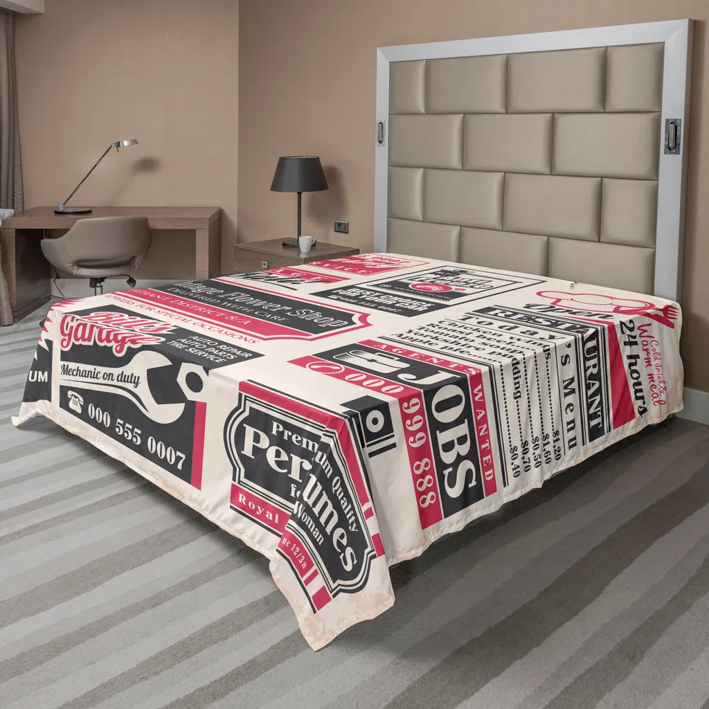 Drap Plat Infroissable et Doux pour Grand Lit Design Rétro Durable