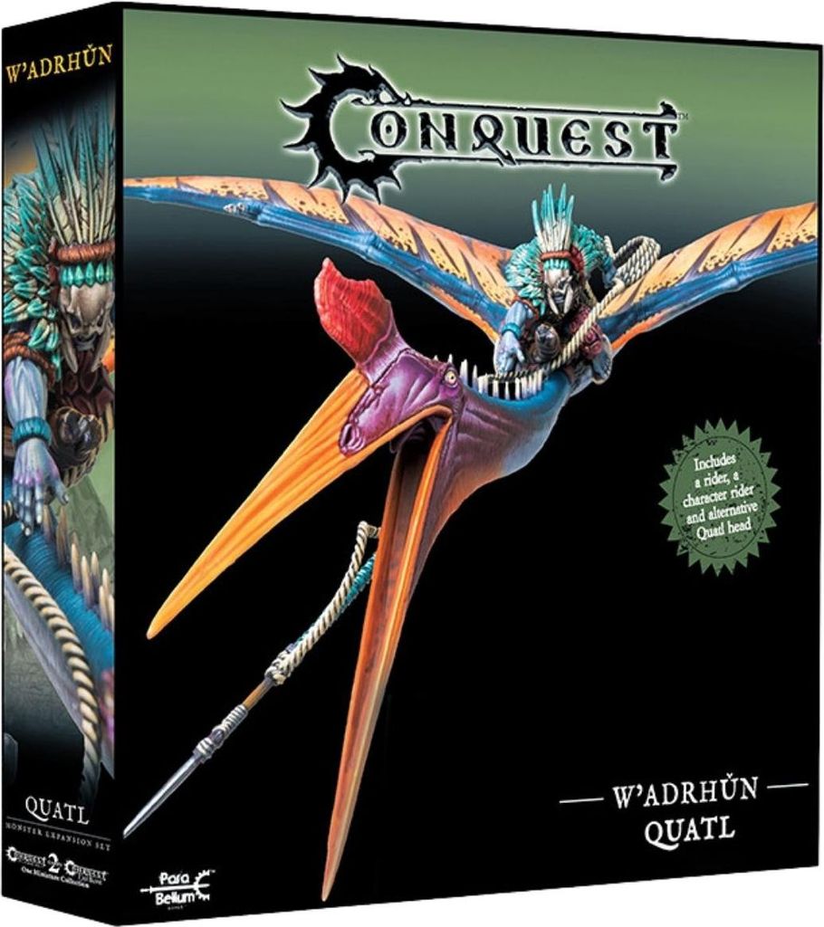Conquest W'adrhun Quatl Miniaturfigur mit Monster- & Reiter-Teilen, 38 mm Maßstab, 19 cm Höhe