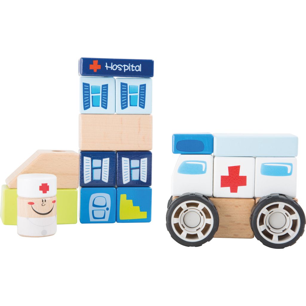 Small Foot 10079 Holzbausatz Krankenwagen, bunt (1 Set)