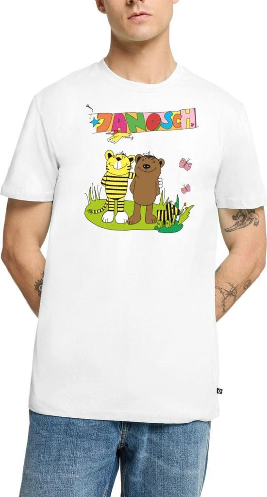 Spreadshirt Janosch Tiger und Bär Freundschaft Männer Premium T-Shirt, M, Weiß