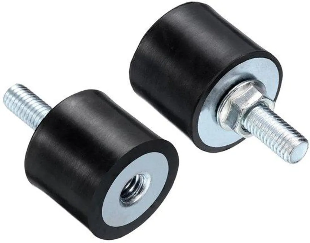 Plots antivibratoires cylindriques M8 x 23 mm en acier galvanisé - Lot 2