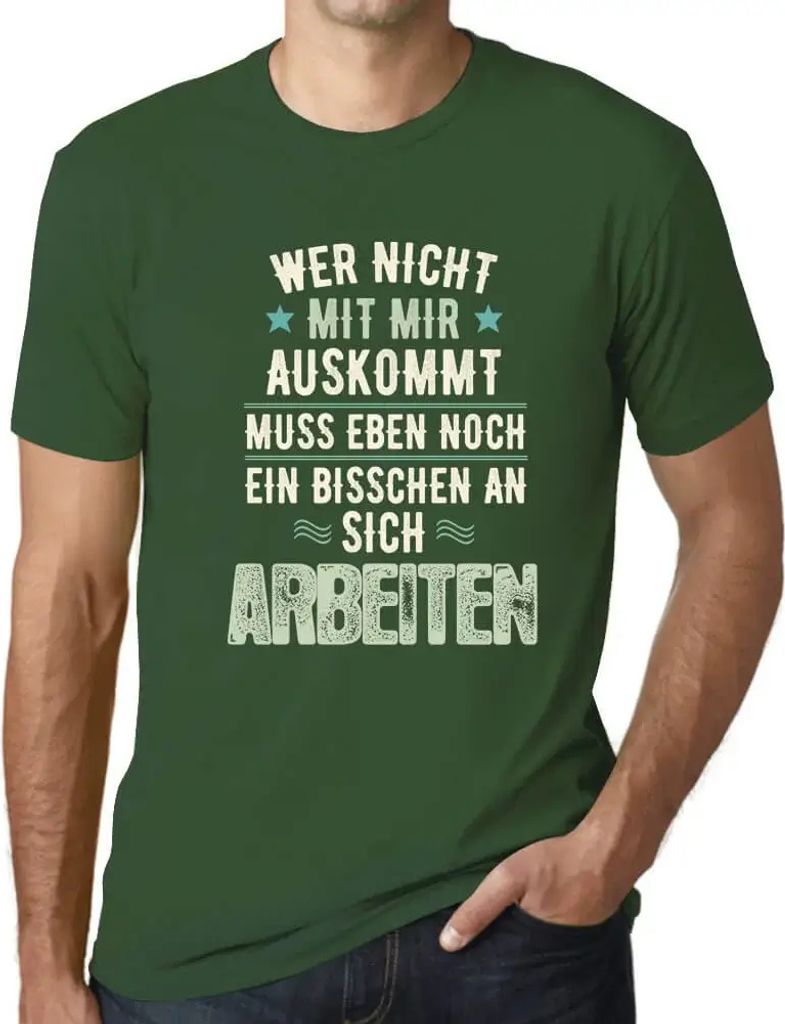 Herren Grafik T-Shirt Wer Nicht Mit Mir Auskommt Öko-Verantwortlich Vintage Jahrgang Kurzarm Lustige Druck Geburtstag Geschenk Mann