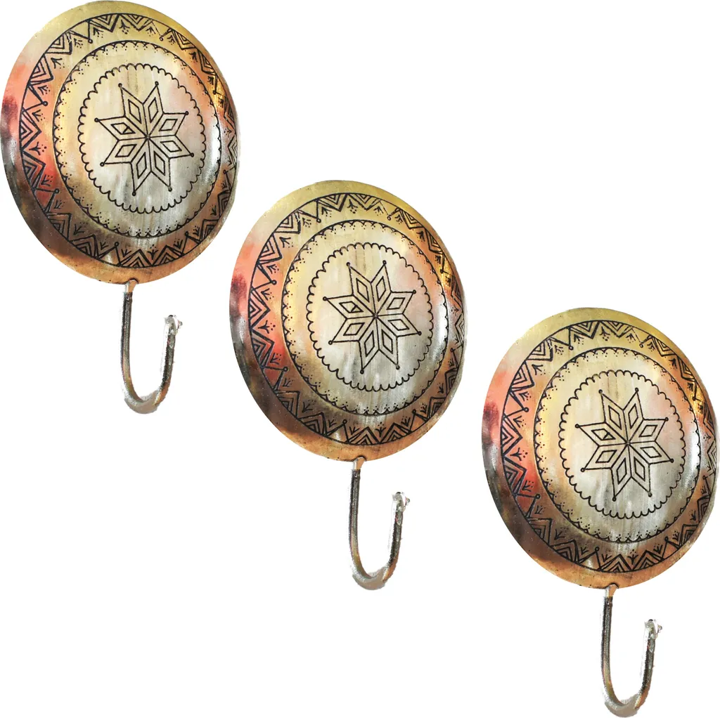Set 3 Appendiabiti Vintage Halis Argento Anticato | Ganci Parete Ferro