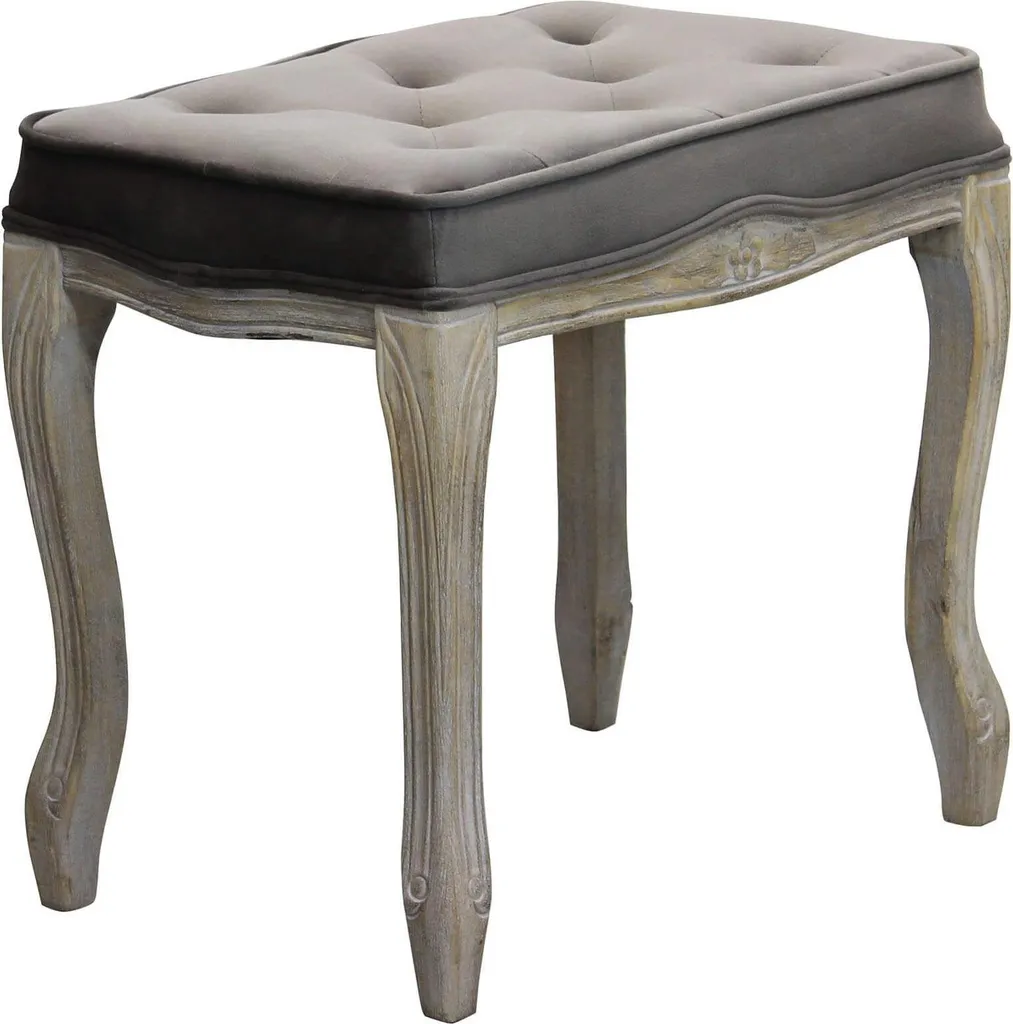 Milani Home Sgabello Vintage in Velluto Taupe 50x36x47 cm | Arredo Design