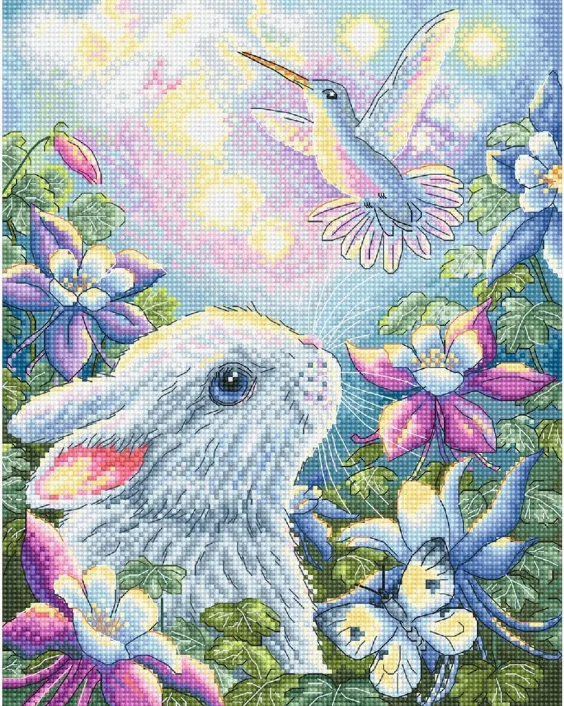 Broderie point de croix compté motif estival floral Letistitch