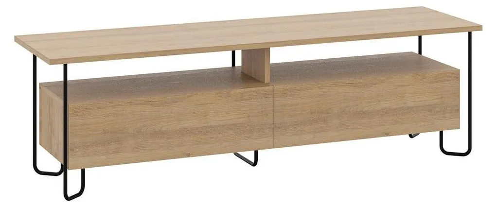 Banc TV Industriel 150 cm DILLY CALICOSY à Portes et Pieds Métalliques