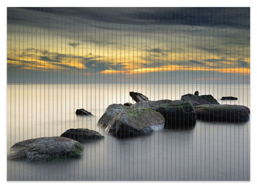 Wallario Duschmatte Antirutschmatte Badmatte Fußmatte Mystische Felsen im Meer, Größe ca. 70 x 50 cm