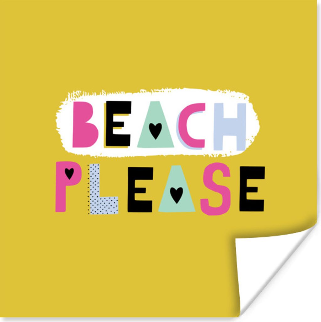 MuchoWow Poster Sommer - Rosa - Zitat 30x30 cm - Wandposter - Printing