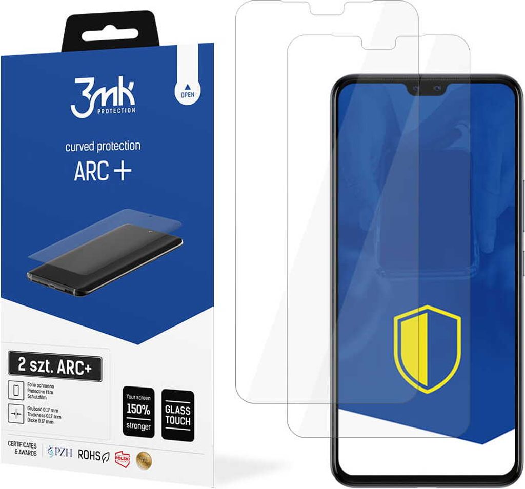 3mk Display Schutzfolie ARC+ für Vivo V20 Pro 5G 0,17mm Self-Heal (2 Stück)