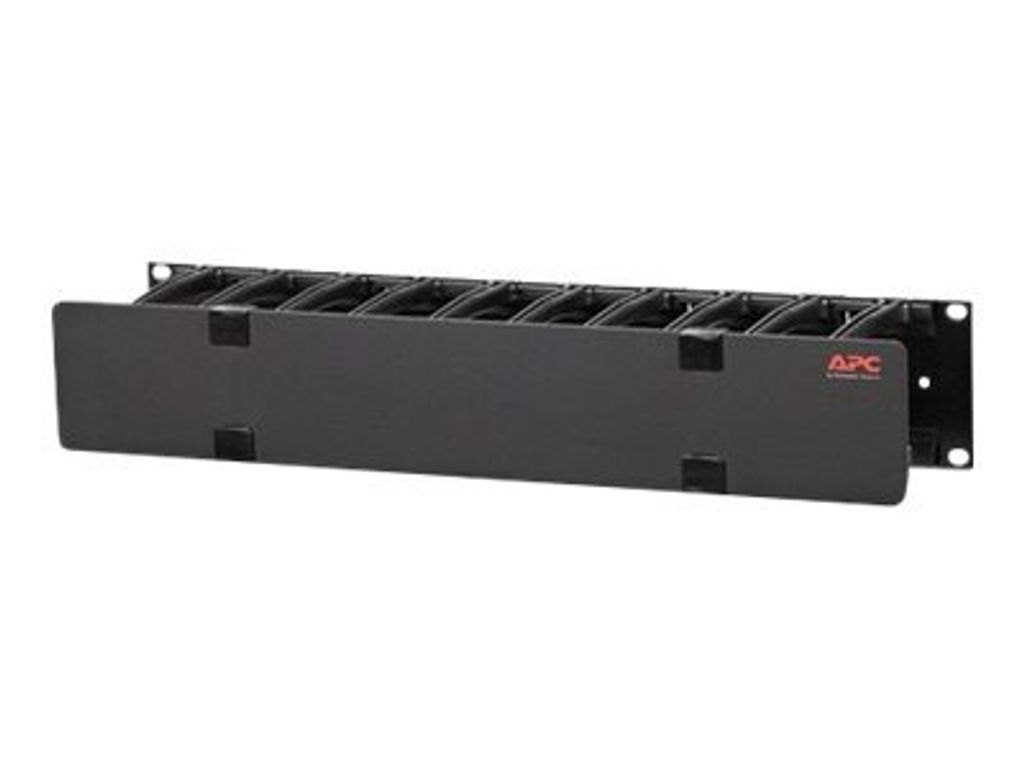 APC Horizontal Cable Manager Single-Sided with Cover - Rack - Kabelführungssatz - Schwarz - 2U - 48.3 cm (19")