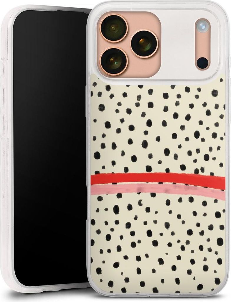 DeinDesign Slim Hülle für Apple iPhone 17 Pro Max Silikon Case Ultra Dünn Handyhülle Kunst Punkte Streifen