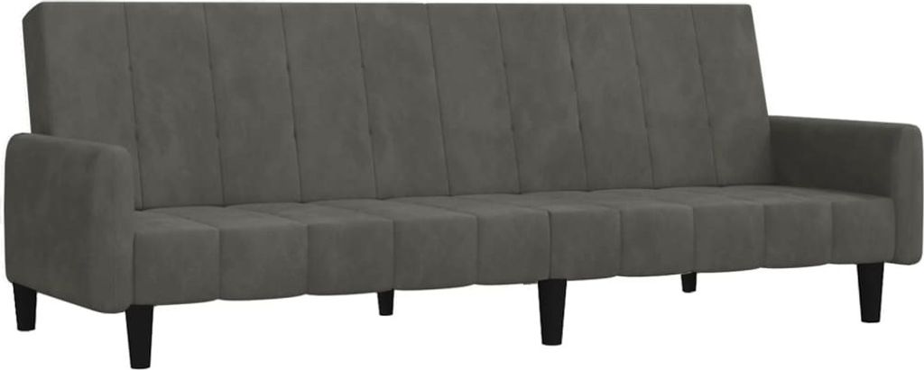 Schlafsofa 2-Sitzer Dunkelgrau Samt