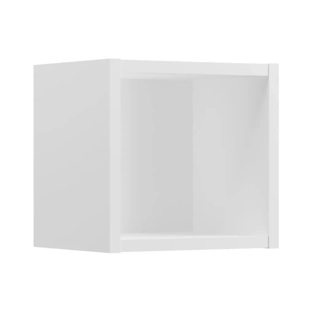 Rangement mural pour salle de bain - Étagère cube blanc mat de 26,7 cm