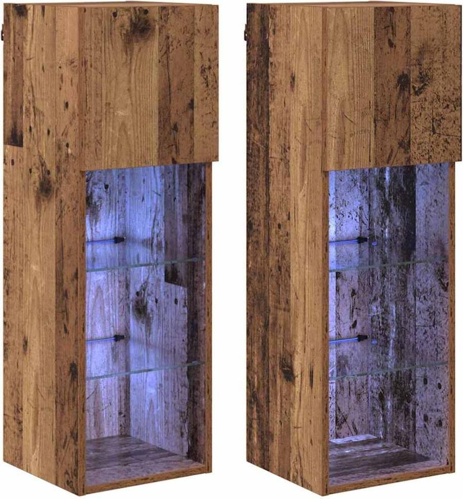 Wandmontierte TV-Schränke 2 pcs Altholz 30,5 x 30 x 90 cm