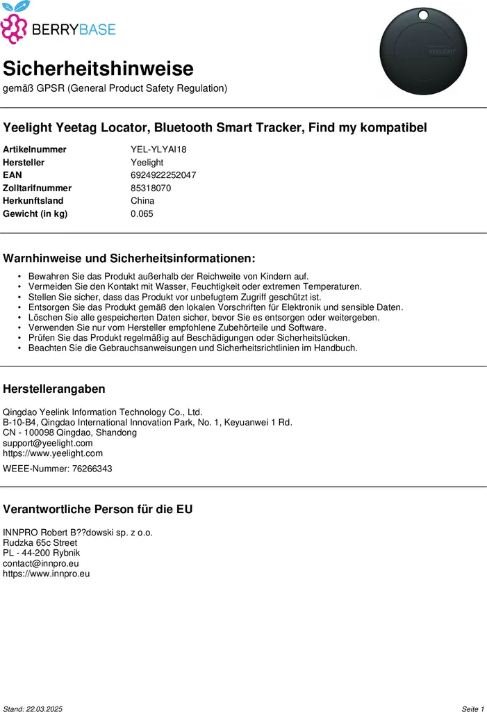 Ne perdez plus vos clés : Solution Yeelight Yeetag Tracker Intelligent - 10