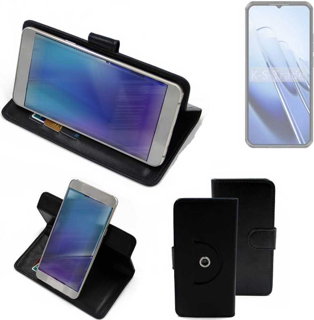 K-S-Trade Case Schutzhülle Handyhülle kompatibel mit Oukitel WP52 Flipcase Smartphone Cover Handy Schutz Tasche Klapphülle Walletcase schwarz