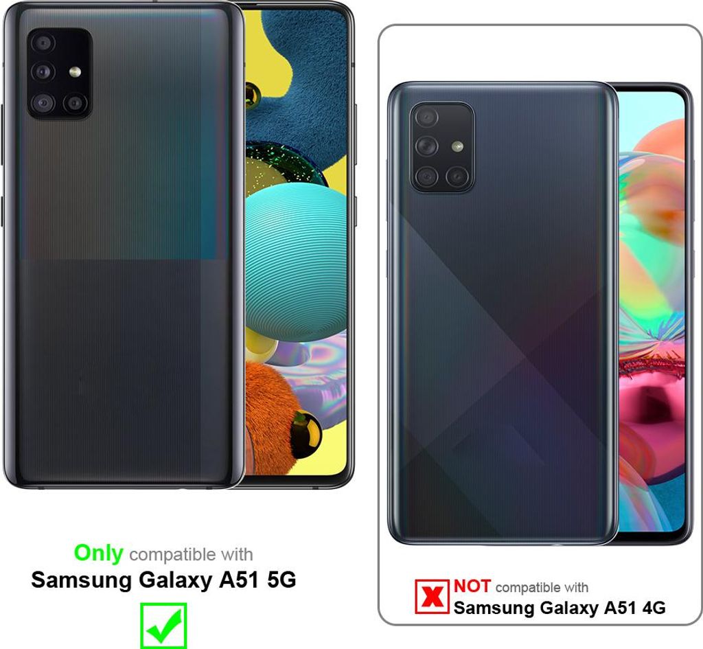 Cadorabo 3x Vollbild Panzer Folie für Samsung Galaxy A51 5G Schutzfolie in Weiß Tempered Display-Schutzglas