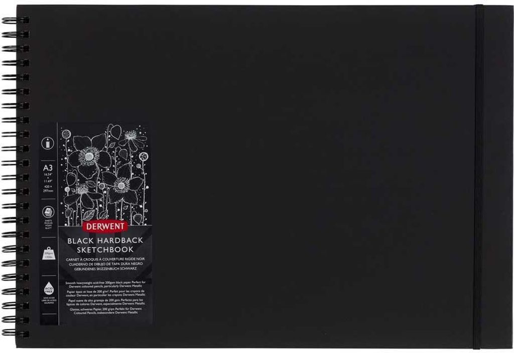 Derwent Black A3 Drawing Book 200g czarny czarny jeden Zdjęcie produktu 
