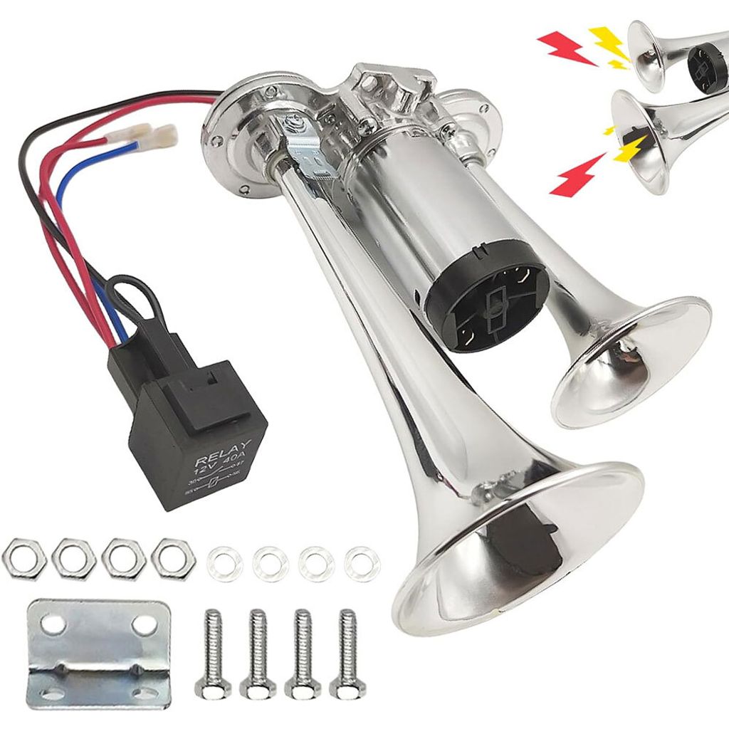 Doppelrohr-Metall-einteiliges elektrisches Pumpenhorn Moto Horn 600db Auto TZ-309-2 Horn