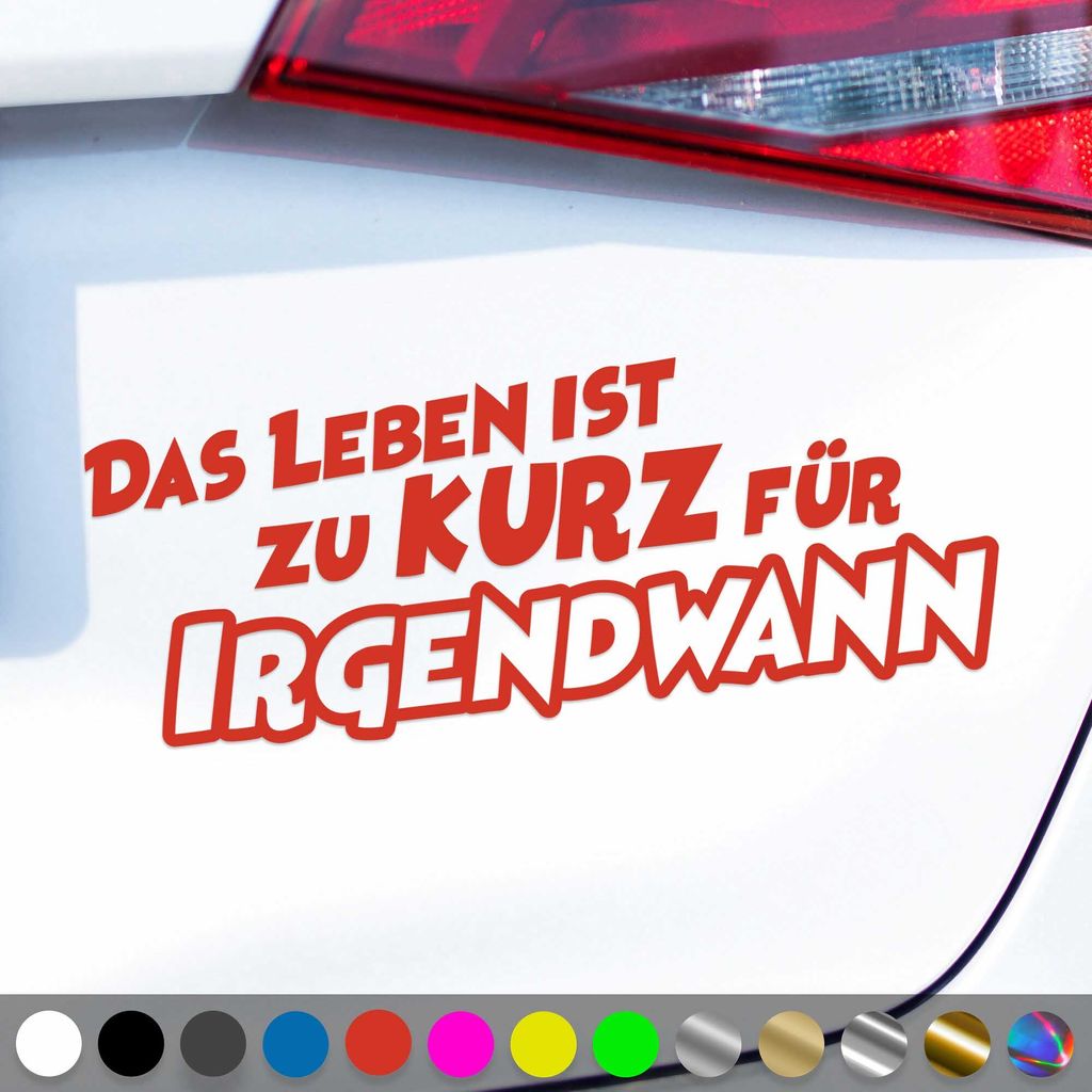 PantherPixel Das Leben Ist Zu Kurz Aufkleber Für Irgendwann Reisen Sticker Auto Geschenkidee Farbe Rot