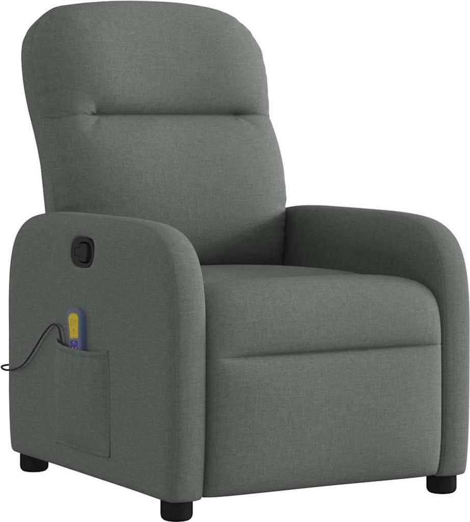 vidaXL Massage-Relaxsessel, Stoff, Dunkelgrau
