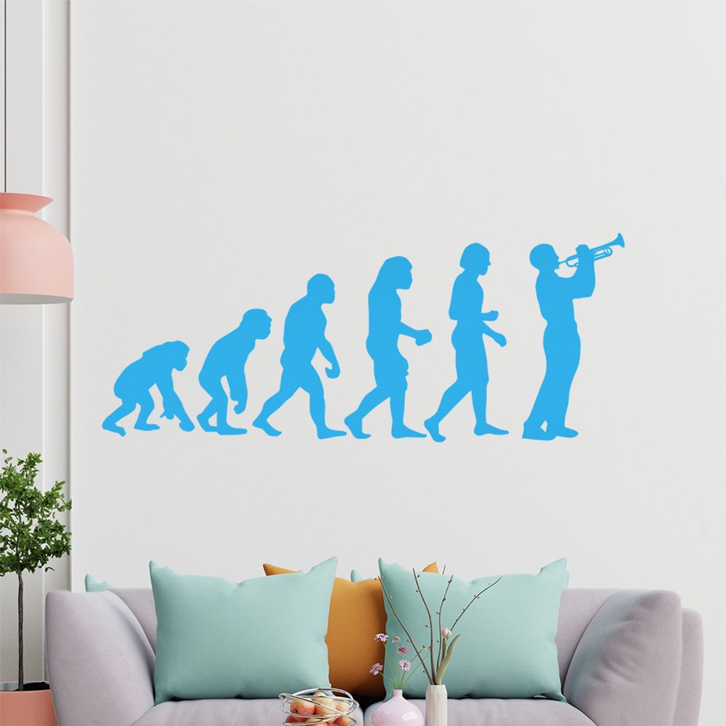 KIWISTAR Evolution - Trompete Blasen Instrument Klassik Jazz Orchester Wandtattoo in 6 Größen - Wandaufkleber Wall Sticker - Dekoration, Küche, ...