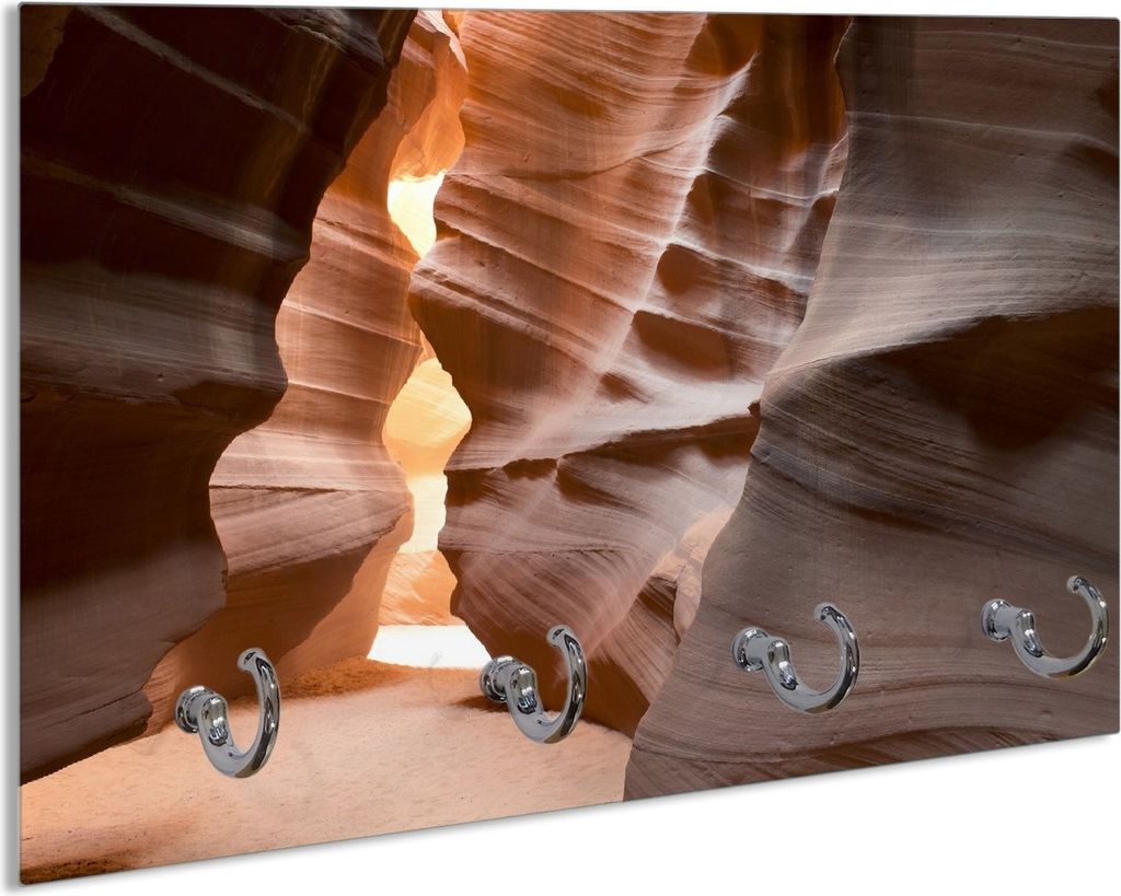 Wallario Schlüsselbrett aus Glas, Motiv: Antelope Canyon Arizona USA, 30 x 20 cm mit 4 Haken
