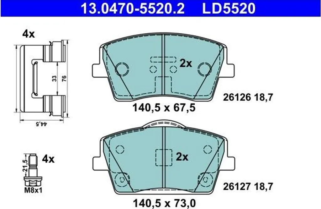 Plaquettes de Frein Céramique Volvo XC40 1.5 2.0 de 2017 à 2024