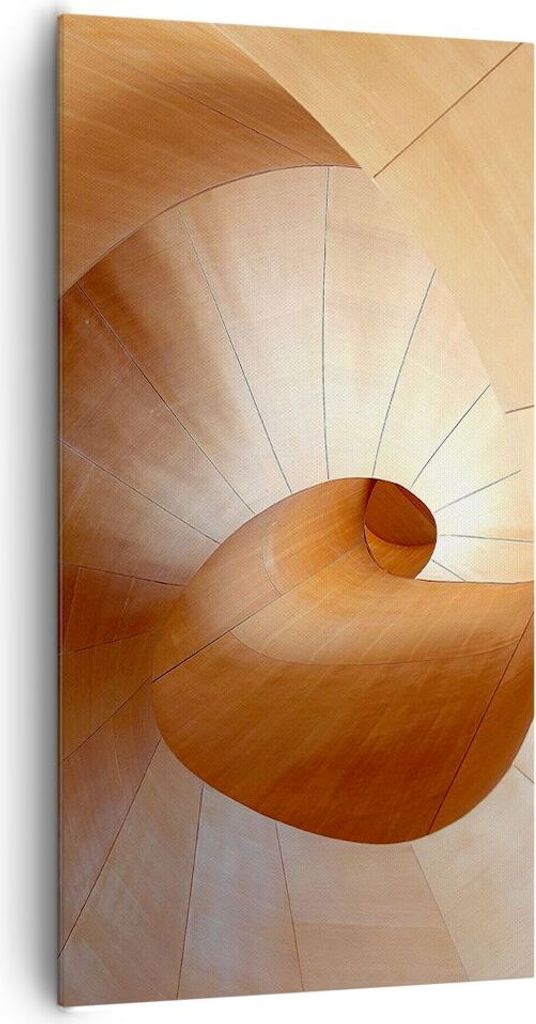Bild auf Leinwand - Leinwandbild - Einteilig - Dreidimensional Spirale Braun - 65x120cm - Wand Bild - Wanddeko - Wandbilder - Leinwanddruck - Bilde...