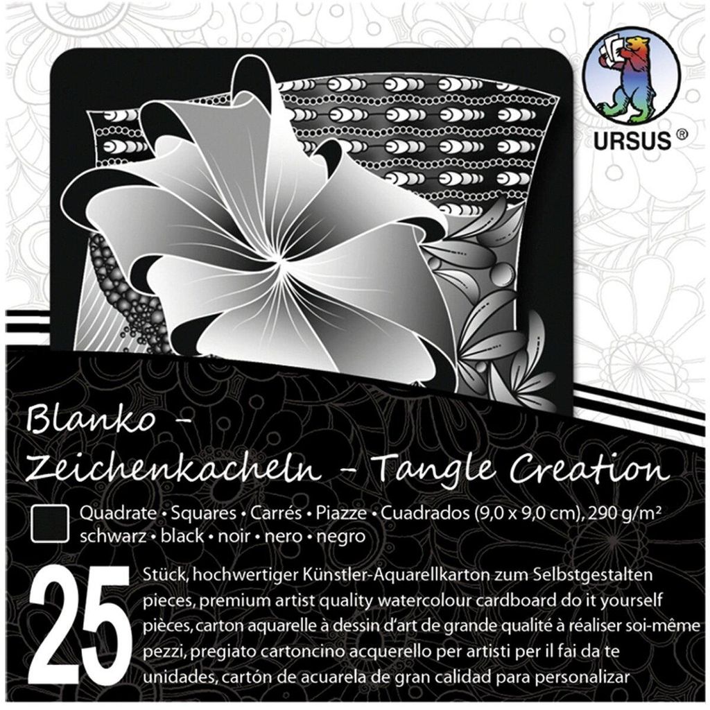 URSUS 2478 00 90, 290 g/m², Schwarz, 90 mm, 90 mm, 25 Produktbild 
