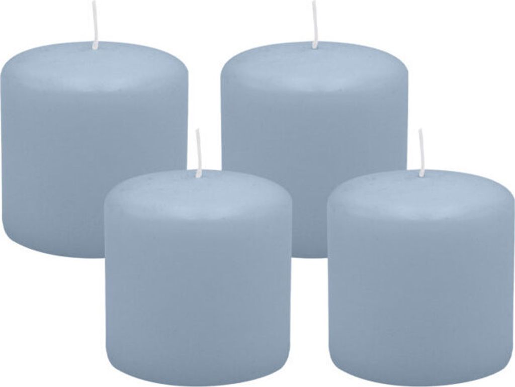 4er Set Adventskranzkerzen Jeans Blau Ø 60 x 80 mm