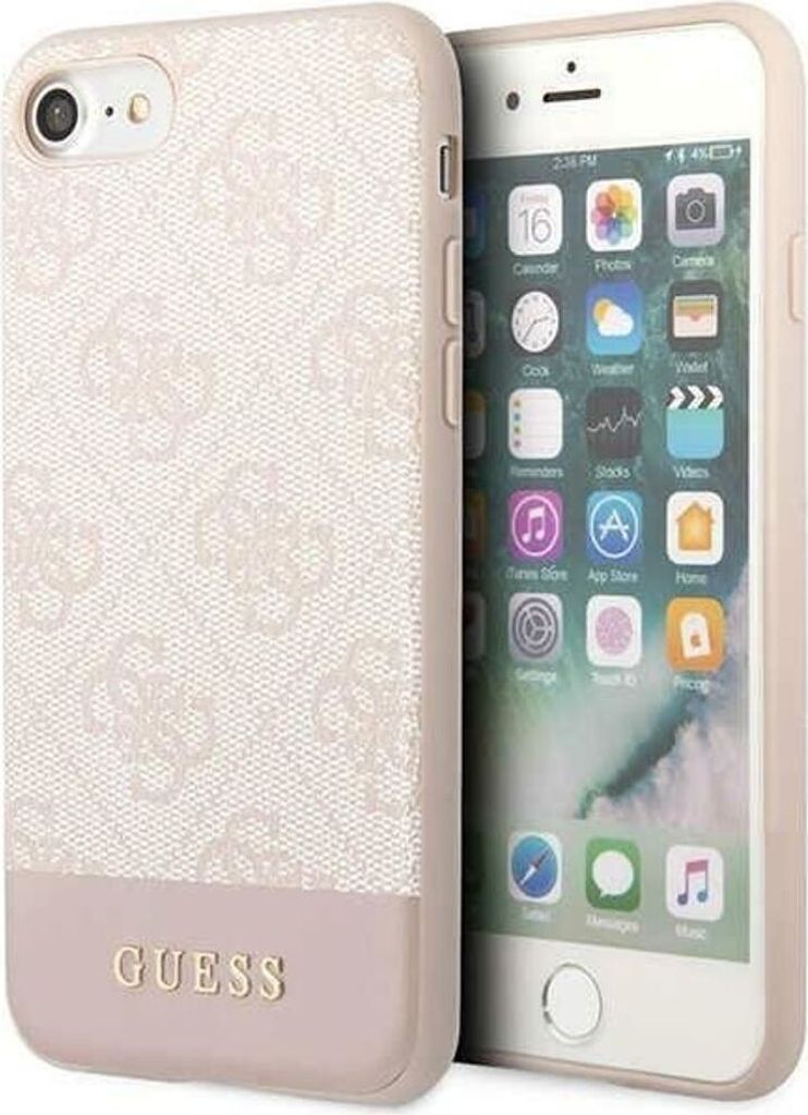 Guess GUHCI8G4GLPI iPhone 7/8/SE 2020/ 2022 rosa/rosa Hartschale 4G Stripe Collection Handyhülle