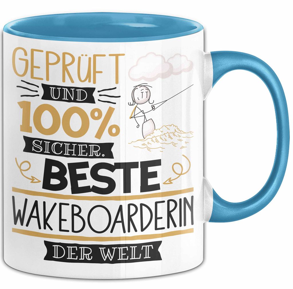 Beste Wakeboarderin Der Welt Tasse Geschenk für Eine Wakeboarderin Und Sicher Geschenkidee Geburtstag Weihnachten (Blau)