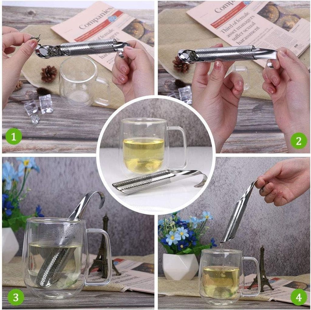Tee-Filter - 2 Stück - RVS - Kräuter-Infuser - Teesieb für lose Teeblätter - Gewürze