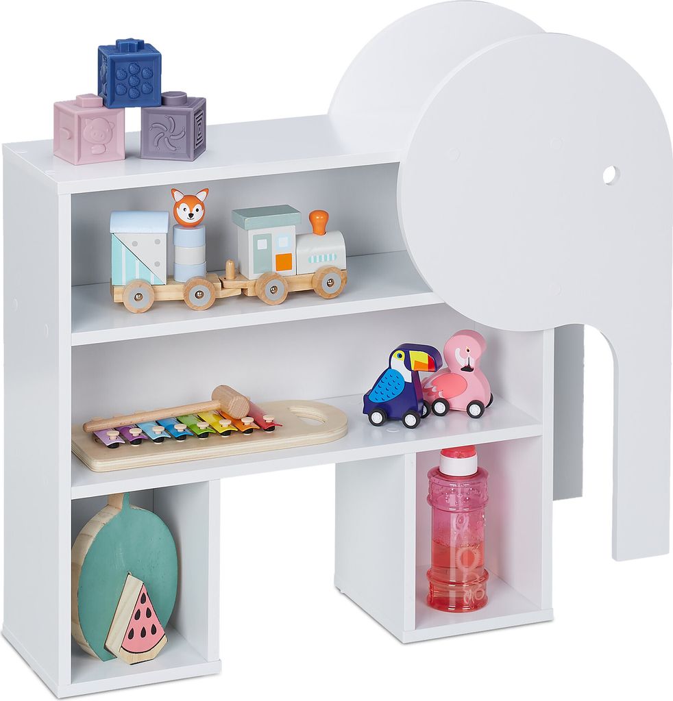 Scaffale per bambini Relaxdays Elefante, 4 ripiani, Immagine del prodotto 