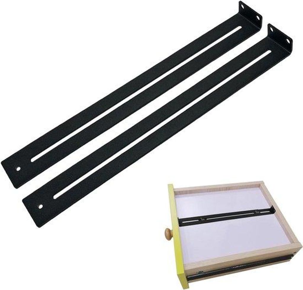 Lade Reparatur-Set für Möbel - Ladehalter verstärken - Ladehalter mit verstellbarer Länge - 33-51 cm Ladehalter - Schwarz