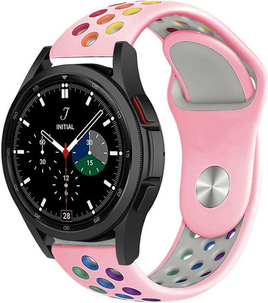 Strap-it Samsung Galaxy Watch 4 Classic 46mm Sportarmband (Rosa/Bunt)