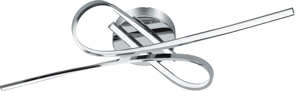 SELVINA Wand-/Deckenleuchte Lampe Beleuchtung - L69 x B30 x H11,5 cm - chrom - 20,5W inkl. - IP20